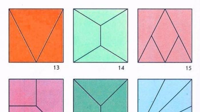 Квадраты Никитина материал по математике (подготовительная группа) на тему Как собрать квадрат из 4 частей